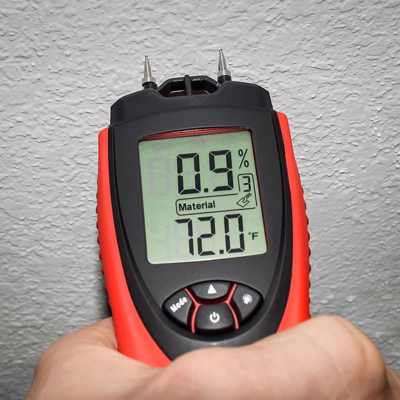 ennoLogic eH710T Moisture Meter by ennoLogic â€“ Digital LCD Pin Type with 7 Material Settings for Wood, Cement, Mortar, Brick, Drywall, Carpet â€“ Backlight, Hold, Max/Min, Air Temperature, and Holster - Image 5